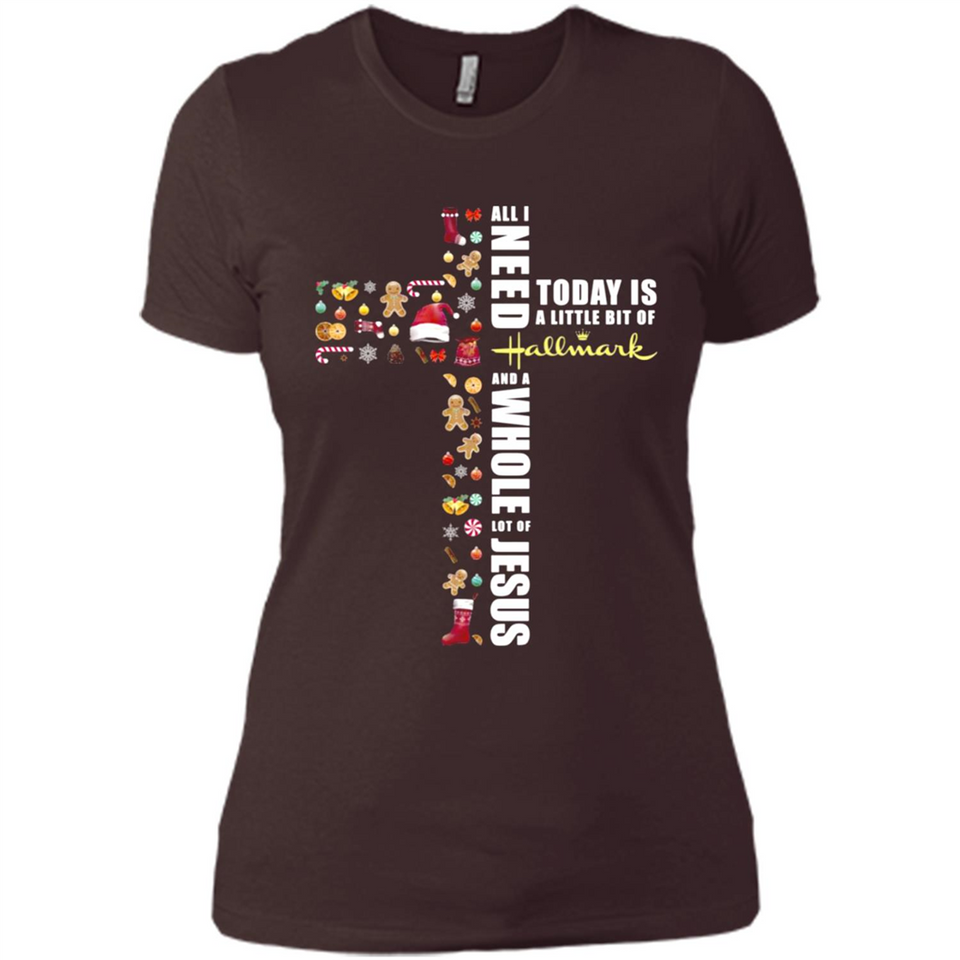 All I need today is a little bit of Hallmark and a whole lot of Jesus - Ladies' Boyfriend T-Shirt