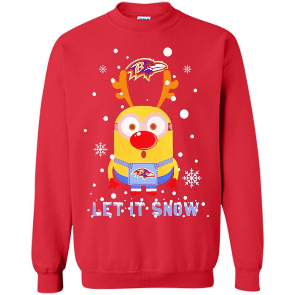 Minion Baltimore Ravens Ugly Christmas Sweater Let it Snow - Sweatshirt
