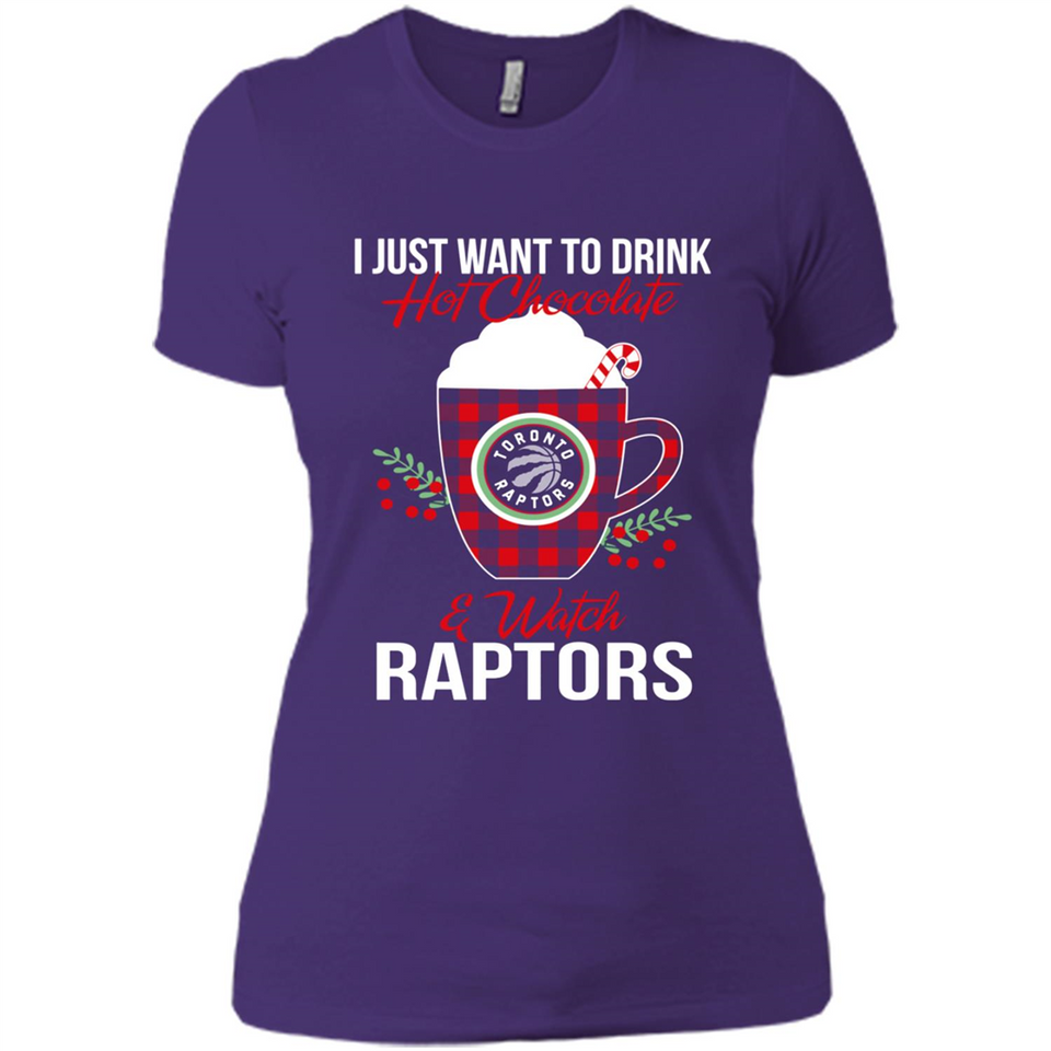 I Just Want To Drink Hot Chocolate & Watch Toronto Raptors Ugly Christmas Sweater PINGPONG