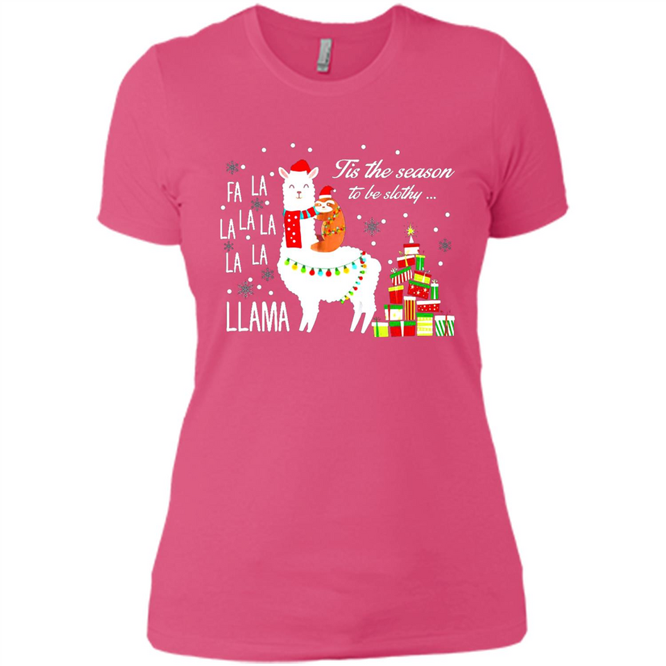 Llama Tis the season to be slothy Christmas sweatshirt PINGPONG - Ladies' Boyfriend T-Shirt