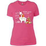 Llama Tis the season to be slothy Christmas sweatshirt PINGPONG - Ladies' Boyfriend T-Shirt