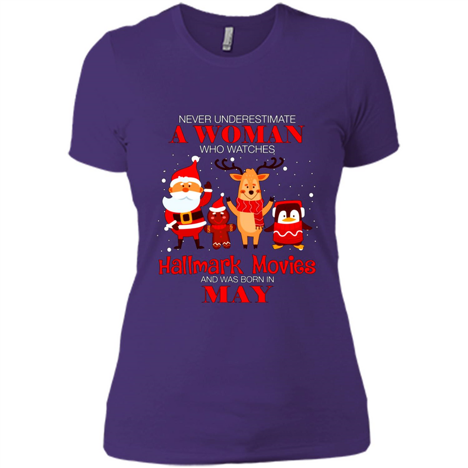 Never Underestimate A May Woman Watches Hallmark Movies Sweatshirt PINGPONG
