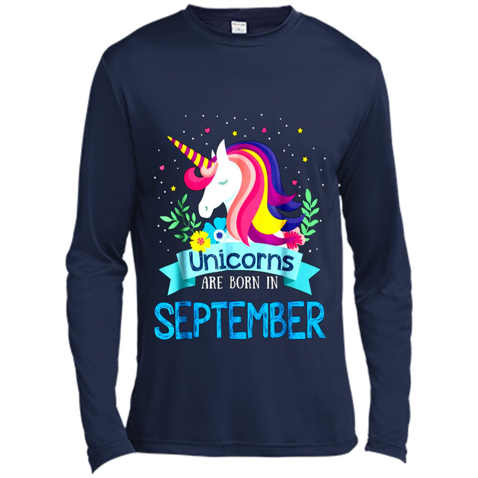Unicorns are born in September Birthday Rainbow Gift Ladies Custom