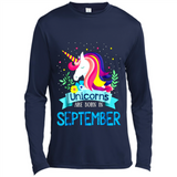 Unicorns are born in September Birthday Rainbow Gift Ladies Custom