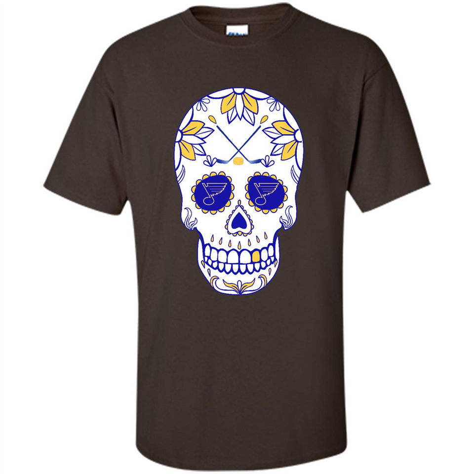 St. Louis Blues Hockey Sugar Skull Day of the Dead