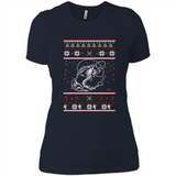 Christmas Ugly Sweater Fishing Ugly Christmas Sweater - Ladies' Boyfriend T-Shirt