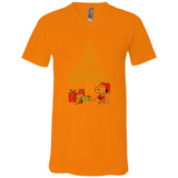Snoopy Merry Christmas with Christmas tree T-Shirt - Canvas Unisex V-Neck