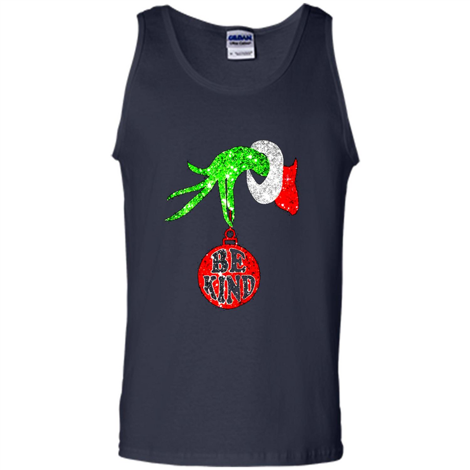 Christma Season With Green Grinch Hand Be Kind - Tank Top