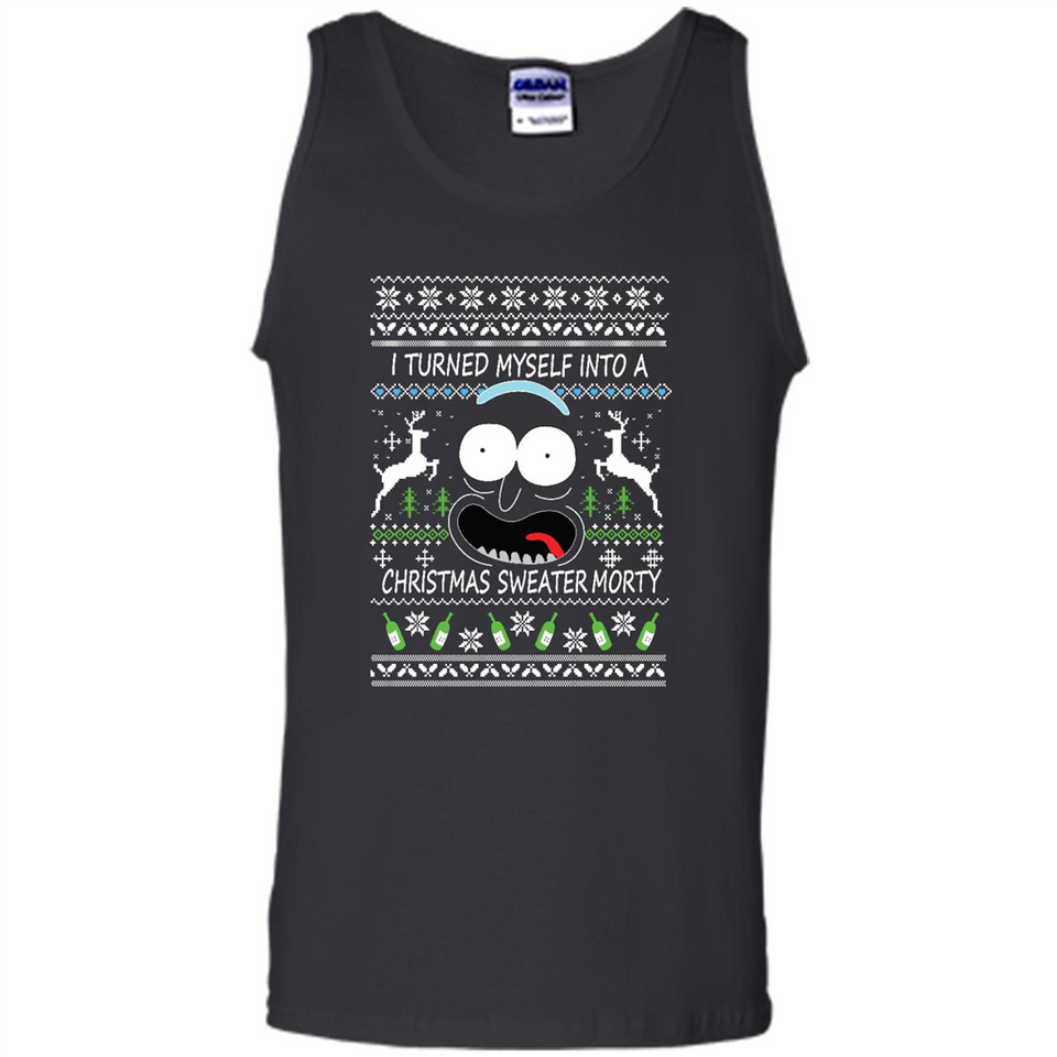 RICK AND MORTY-I TURNED MYSELF INTO A CHRISTMAS SWEATER MORTY UGLY XMAS SWEATER