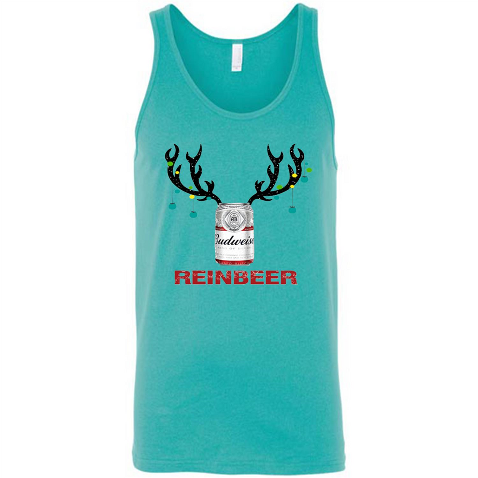 Budweiser Reinbeer Funny Beer Reindeer Christmas Sweatshirt - Canvas Unisex Tank
