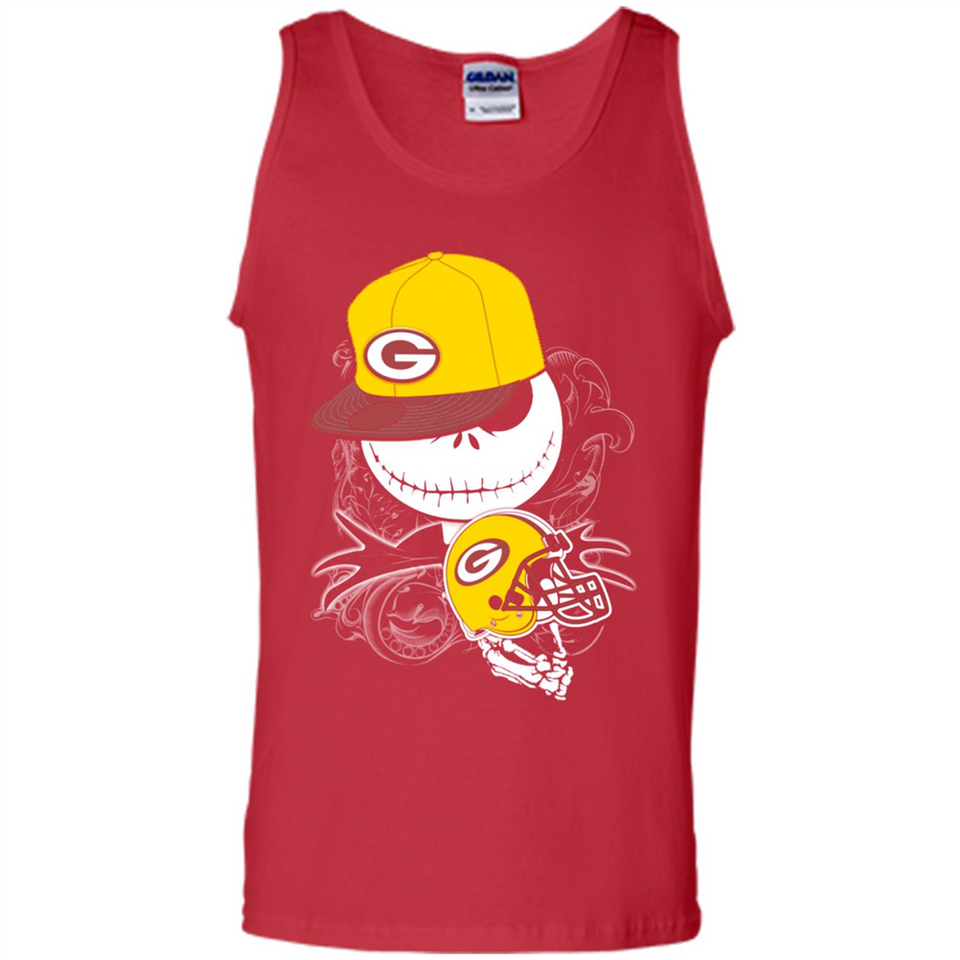Jack Skellington The Nightmare Before Christmas-Packers Football - Tank Top