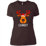 Comet Santa Claus Funny Xmas Holiday T-Shirt - Ladies' Boyfriend T-Shirt