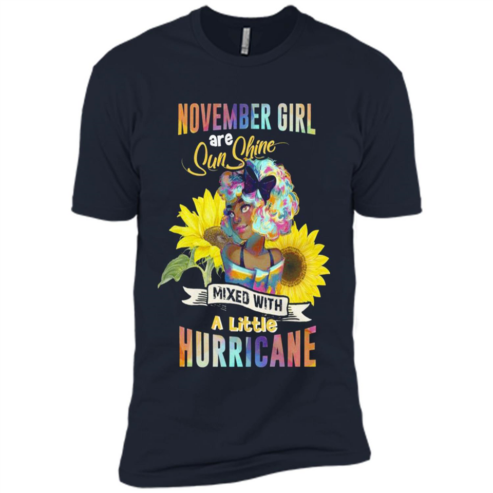 November Girls Sunflower - Premium Short Sleeve T-Shirt