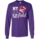 Washington State Cougars Football My Heart is on that Field - Long Sleeve T-Shirt
