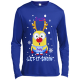 Minion Atlanta Braves Ugly Christmas Sweater Let it Snow - Canvas Long Sleeve T-Shirt