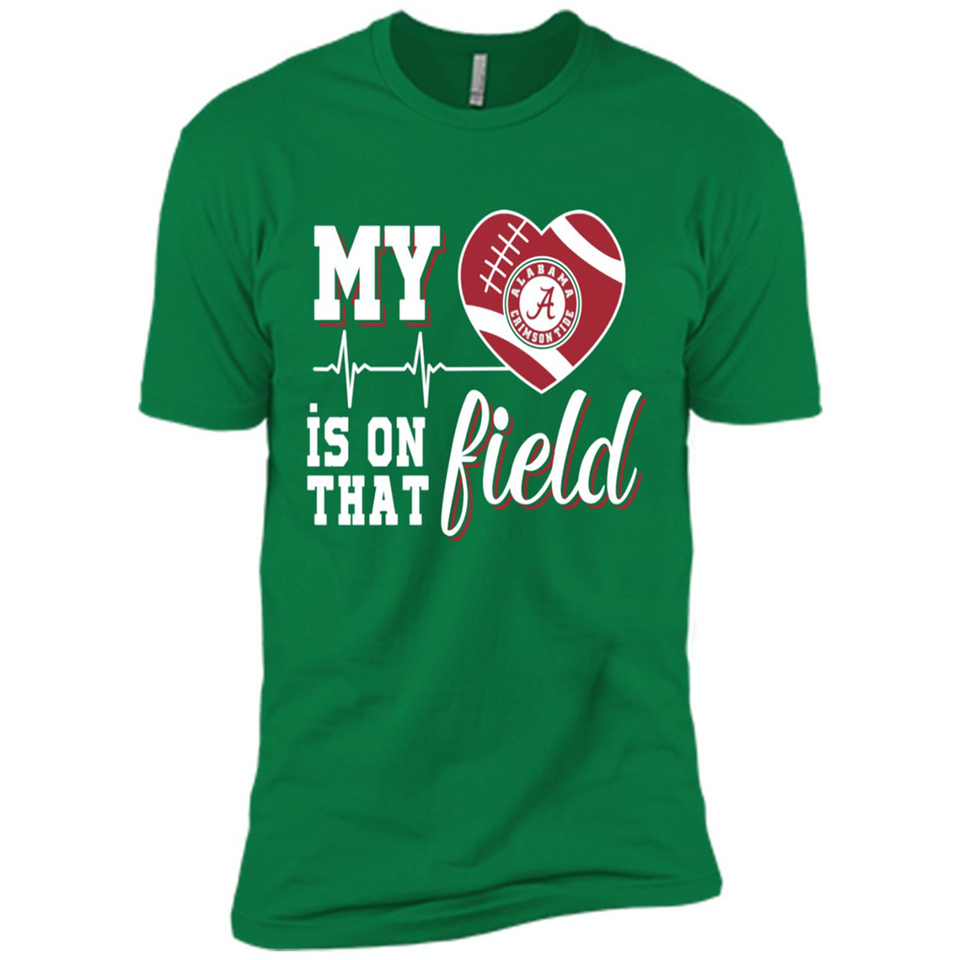 Alabama Crimson Football My Heart is on that Field - Premium Short Sleeve T-Shirt