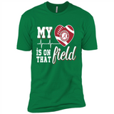 Alabama Crimson Football My Heart is on that Field - Premium Short Sleeve T-Shirt