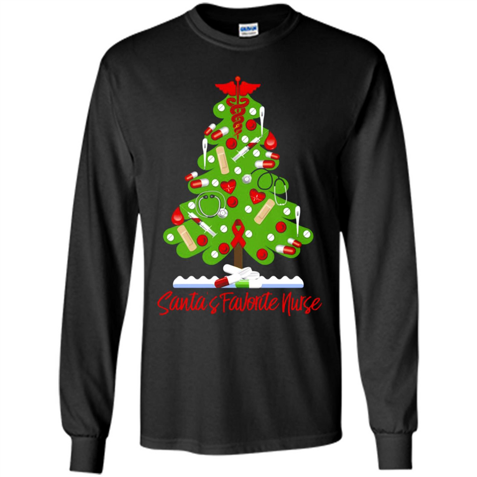 Santa's Favorite Nurse Christmas Tee