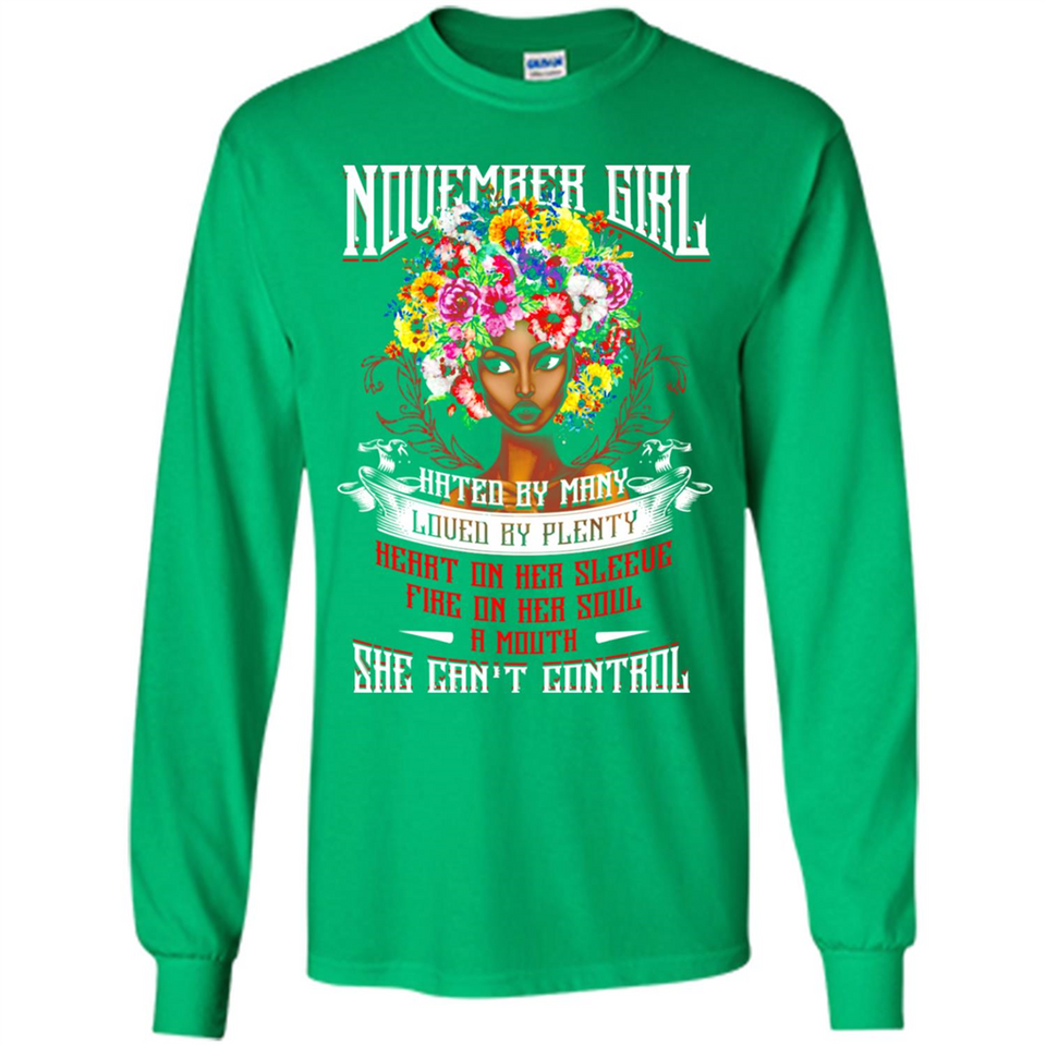 November Girl Flower - Long Sleeve T-Shirt