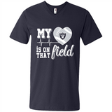 Oakland Raiders Football My Heart is on that Field - Men's V-Neck