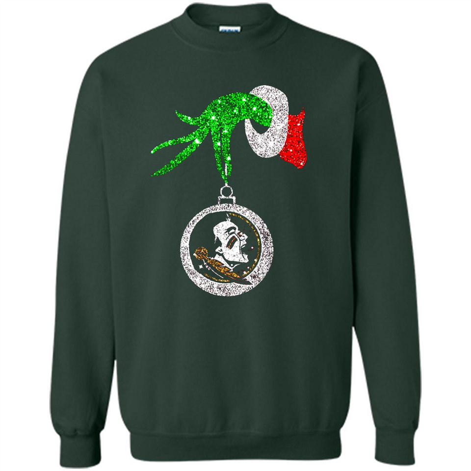 Amazing Florida State Seminoles Glitter Grinch Monogram Ornament Christmas Gift - Sweatshirt