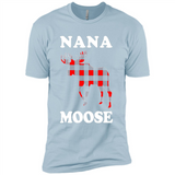 Nana Moose Funny Christmas Plaid Buffalo T-Shirt - Premium Short Sleeve T-Shirt