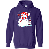 Cute Snowman drink Red Wine Christmas T-Shirt - Hoodie