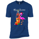 Flamingo Christmas Shirt, Merry Christmas Shirt , Flamingo - Premium Short Sleeve T-Shirt