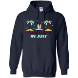 Christmas In July Shirt Surfing Palm Trees Surfboard - Hoodie
