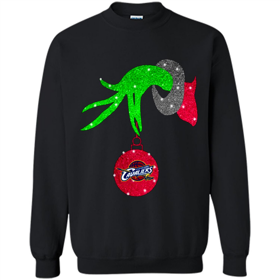 GRINCH HAND HOLDING CLEVELAND CAVALIERS GLITTER CHRISTMAS PINGPONG
