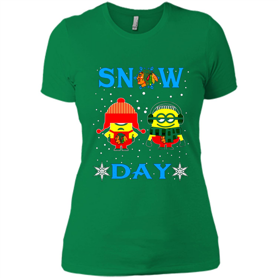 Snow Day Shirt For Chicago Blackhawks Vs Minion Fans pingpong