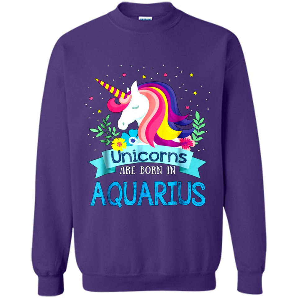 Unicorns are born in Aquarius Birthday Rainbow Gift Custom Ultra Cotton