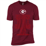 Reasons to be a Georgia Bulldogs Fan Complete List on Back - Premium Short Sleeve T-Shirt