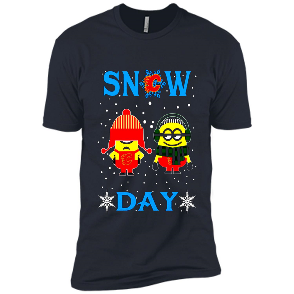 Snow Day Shirt For Calgary Flames Vs Minion Fans pingpong