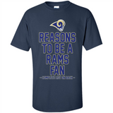 Reasons to be a Los Angeles Rams Fan Complete List on Back - Shirt