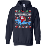 Ugly Christmas Santa Riding Dolphin - Hoodie