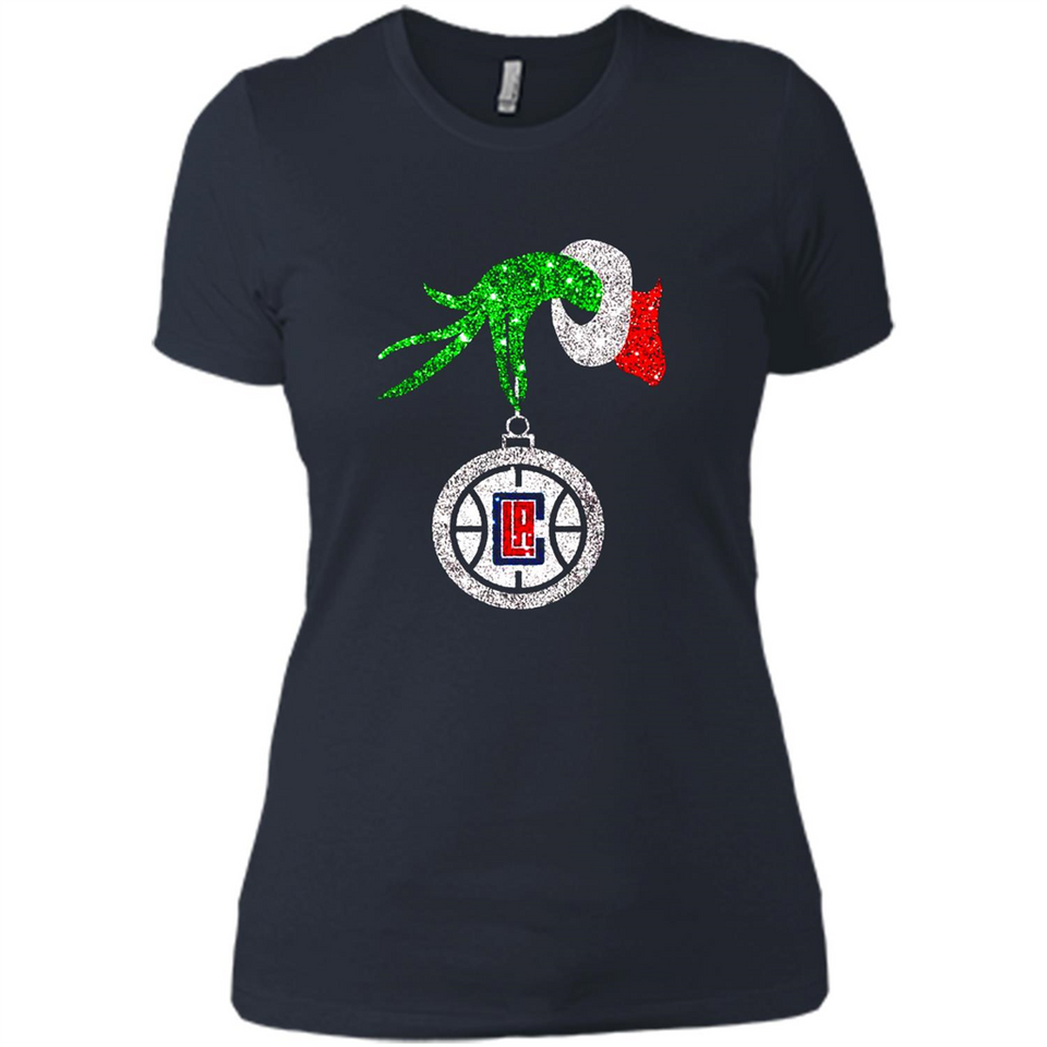 Amazing shirt Los Angeles Clippers Glitter Grinch Monogram Ornament Christmas Gift - Ladies' Boyfriend T-Shirt