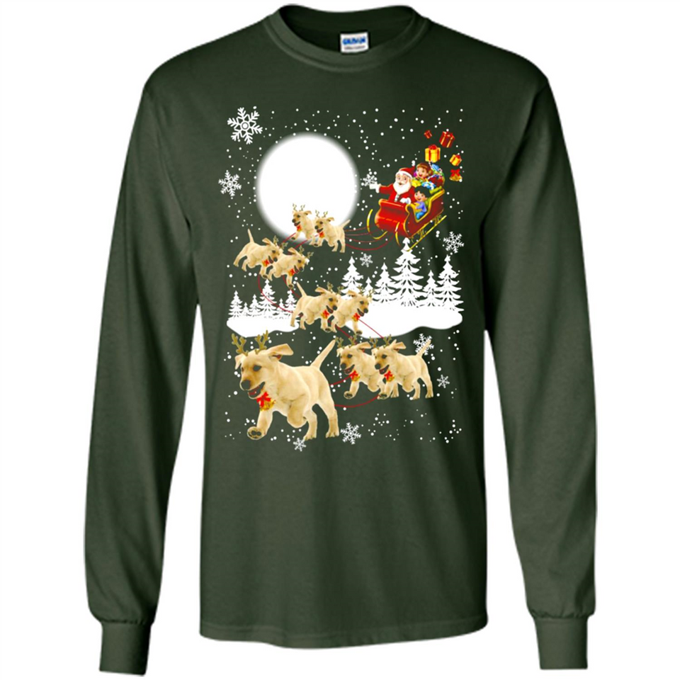 Christmas Santa Golden Retriever Sleigh For Labrador Retriever