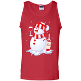Cute Snowman drink Red Wine Christmas - Tank Top
