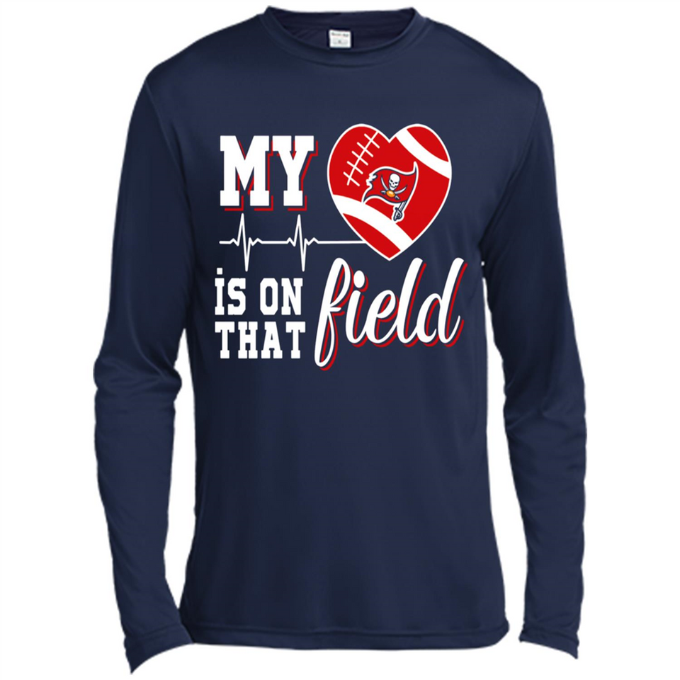 Tampa Bay Buccaneers Football My Heart is on that Field - Canvas Long Sleeve T-Shirt