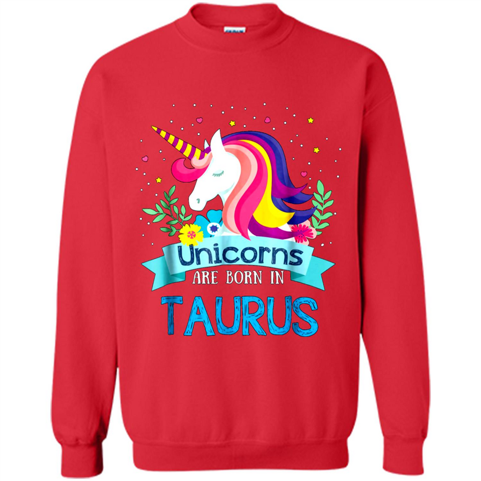 Unicorns are born in Taurus Birthday Rainbow Gift Ladies Custom