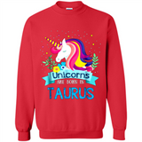 Unicorns are born in Taurus Birthday Rainbow Gift Ladies Custom