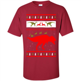 Dinosaur and Santa Clause Ugly Christmas Sweater - Shirt