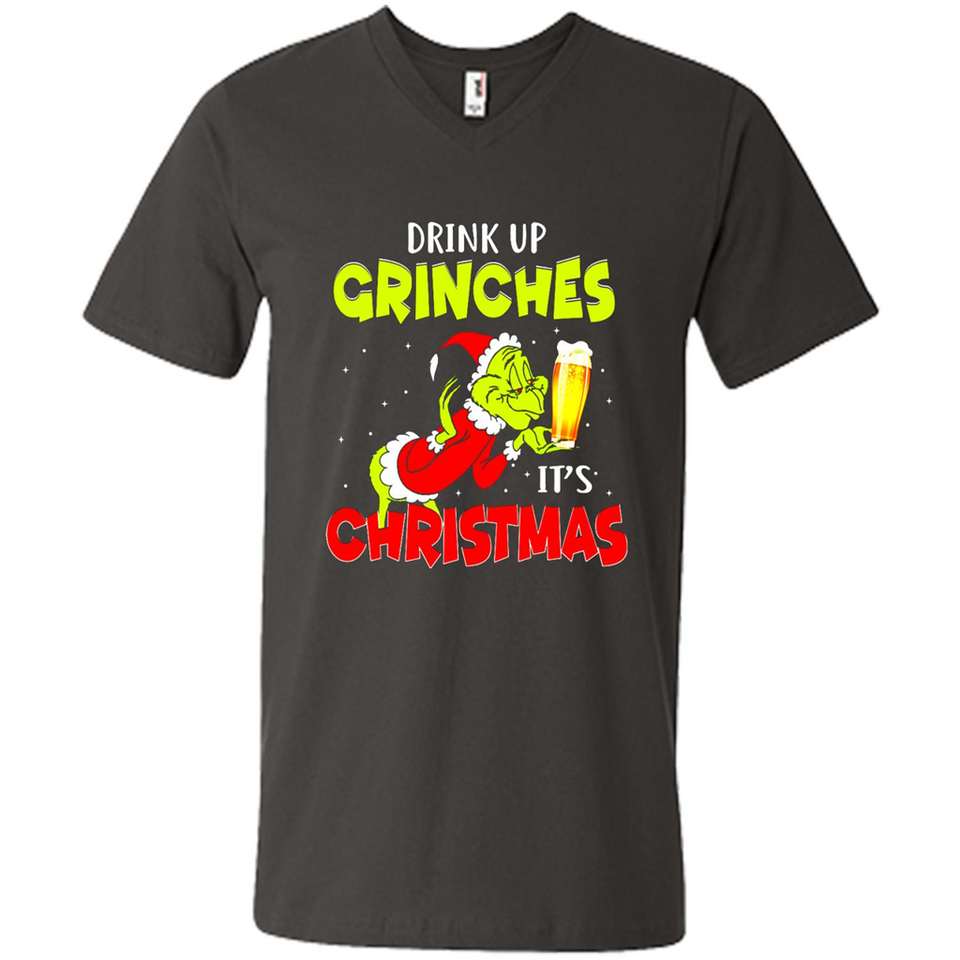 Drink Up Grinches it_s Christmas - Merry Xmas Sweatshirt - Men's V-Neck