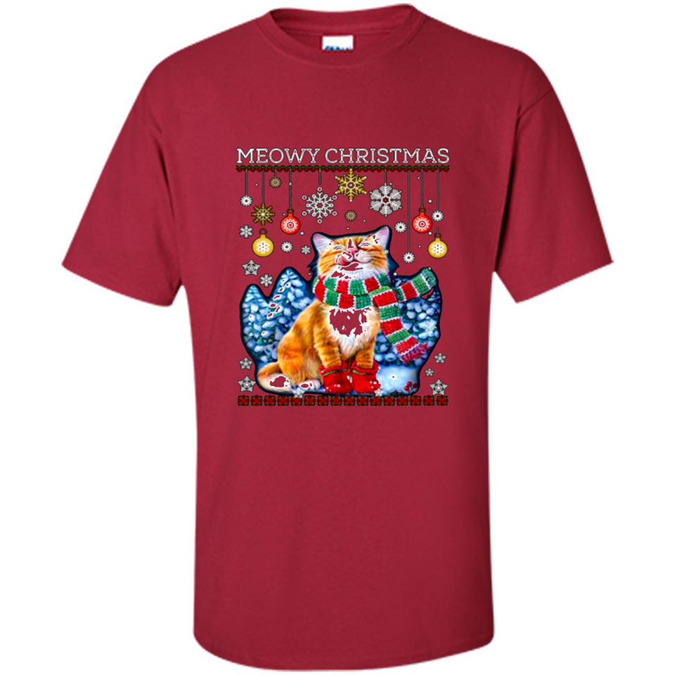 Meowy Christmas Ugly Funny Cats Lover PINGPONG