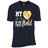 Pittsburgh Steelers Football My Heart is on that Field - Premium Short Sleeve T-Shirt