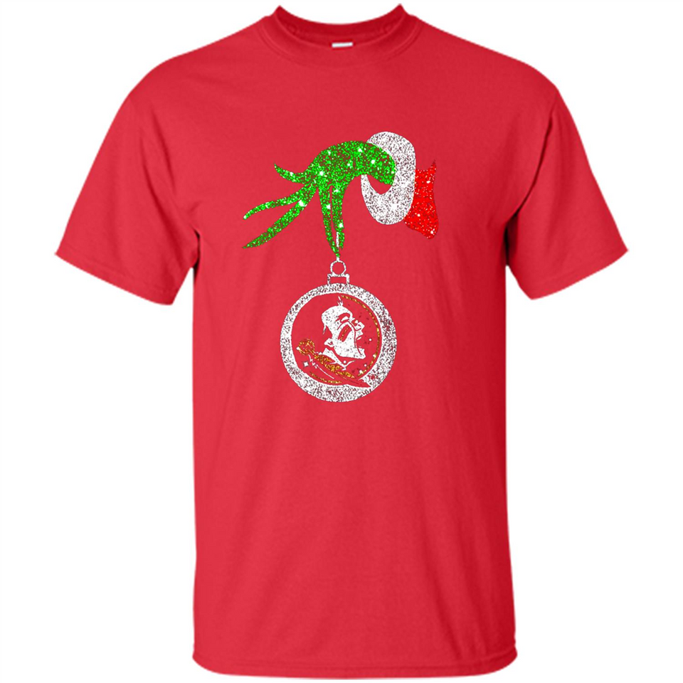 Amazing Florida State Seminoles Glitter Grinch Monogram Ornament Christmas Gift - Shirt
