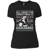 All I Want For Christmas Is Harambe Christmas - Ladies' Boyfriend T-Shirt
