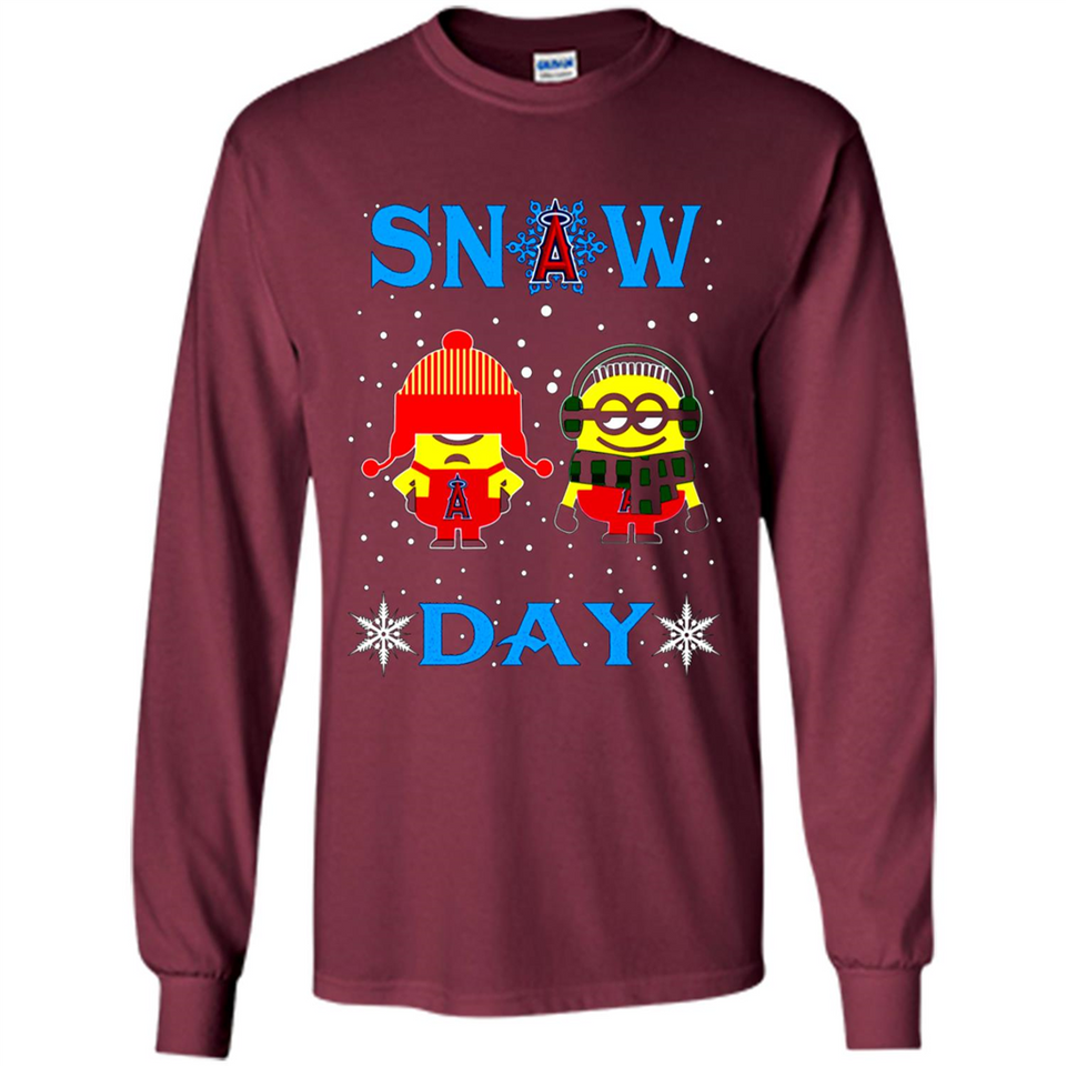 Snow Day Shirt For Los Angeles Angels Vs Minion Fans pingpong