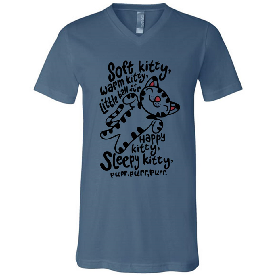 Soft kitty warm kitty little ball of fur - Canvas Unisex V-Neck